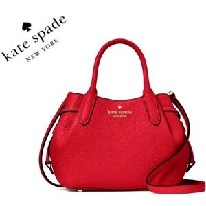 NWT Kate Spade NY Dumpling Mini Satchel Tomato Slice Pebbled Leather Cherry Red